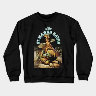 St Marks Vintage Retro Baths Gay LGBT Fantasy Scifi Crewneck Sweatshirt